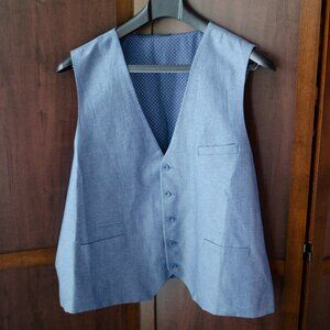 Oak Hill Men’s Navy Textured Linen Vest 3XL